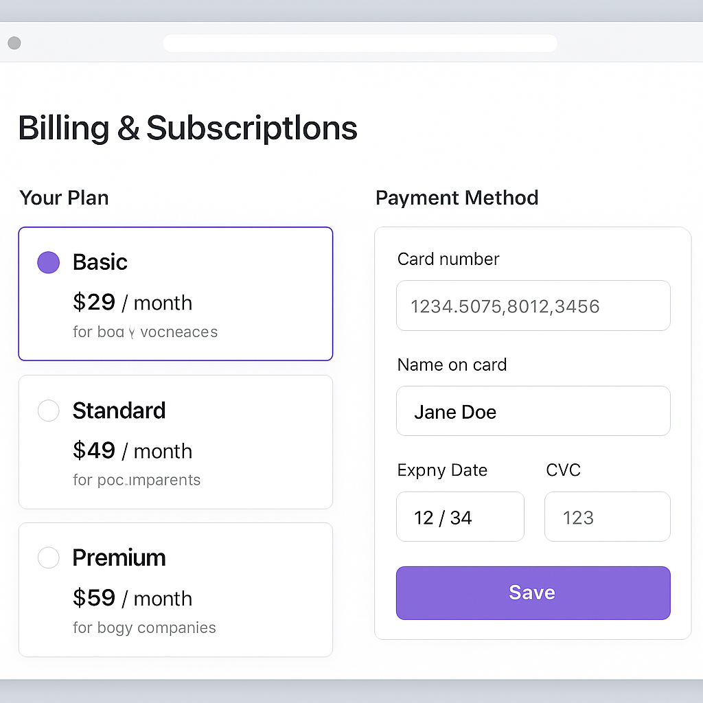 Update billing settings